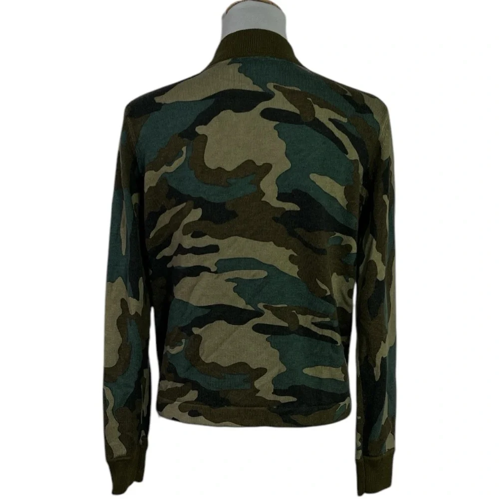 J. Crew Bomber Zip Cardigan Jacket size XS in Army Camouflage